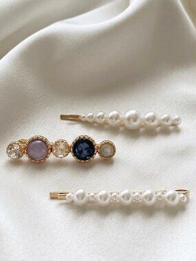 Three Piece Pearl Gem Hair Accessory